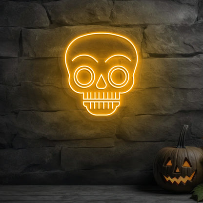 Glow Skull Neon Sign | Orange
