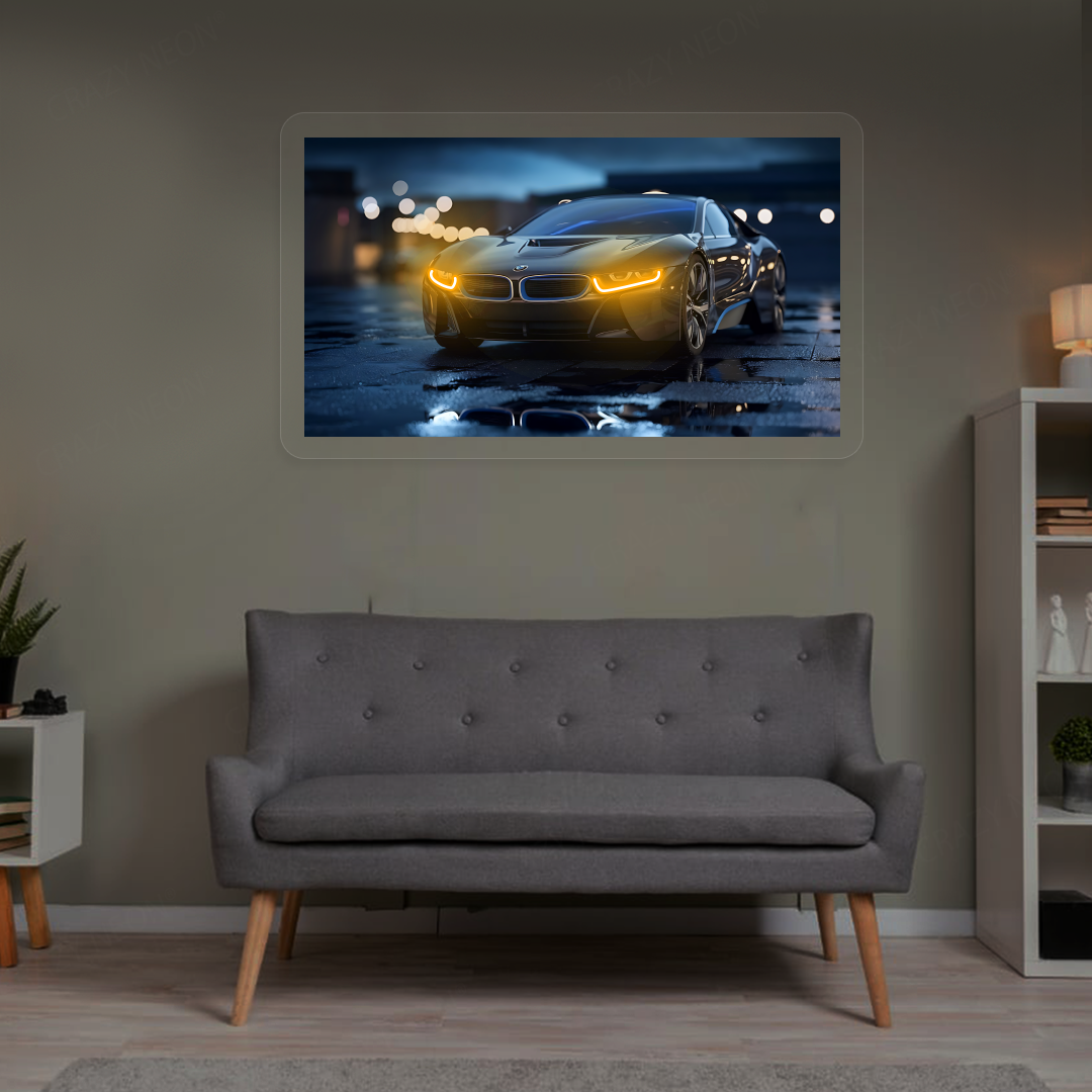 BMW i8 Coupe Neon Artwork | Orange