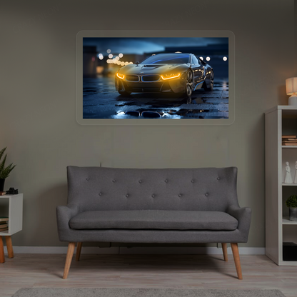 BMW i8 Coupe Neon Artwork | Orange
