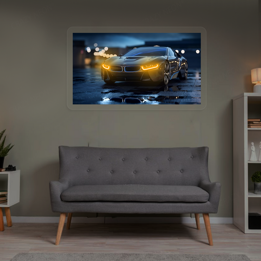 BMW i8 Coupe Neon Artwork | Orange