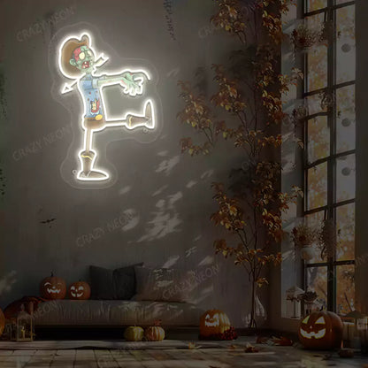 Cowboy Zombie Neon Artwork | Warmwhite