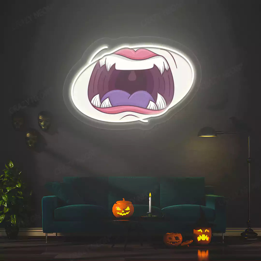 Vampire Mouth Neon Artwork | Warmwhite