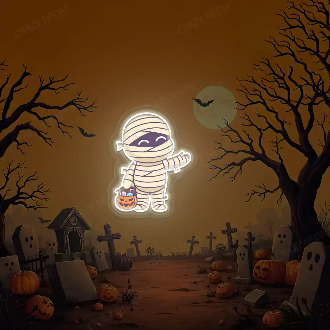 Mummy Kid Neon Artwork | Warmwhite