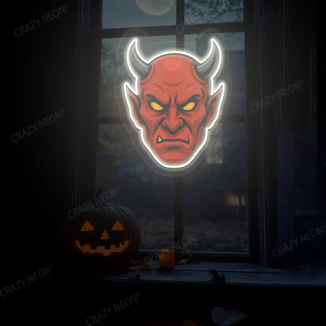 Devil Head Neon Artwork | Warmwhite