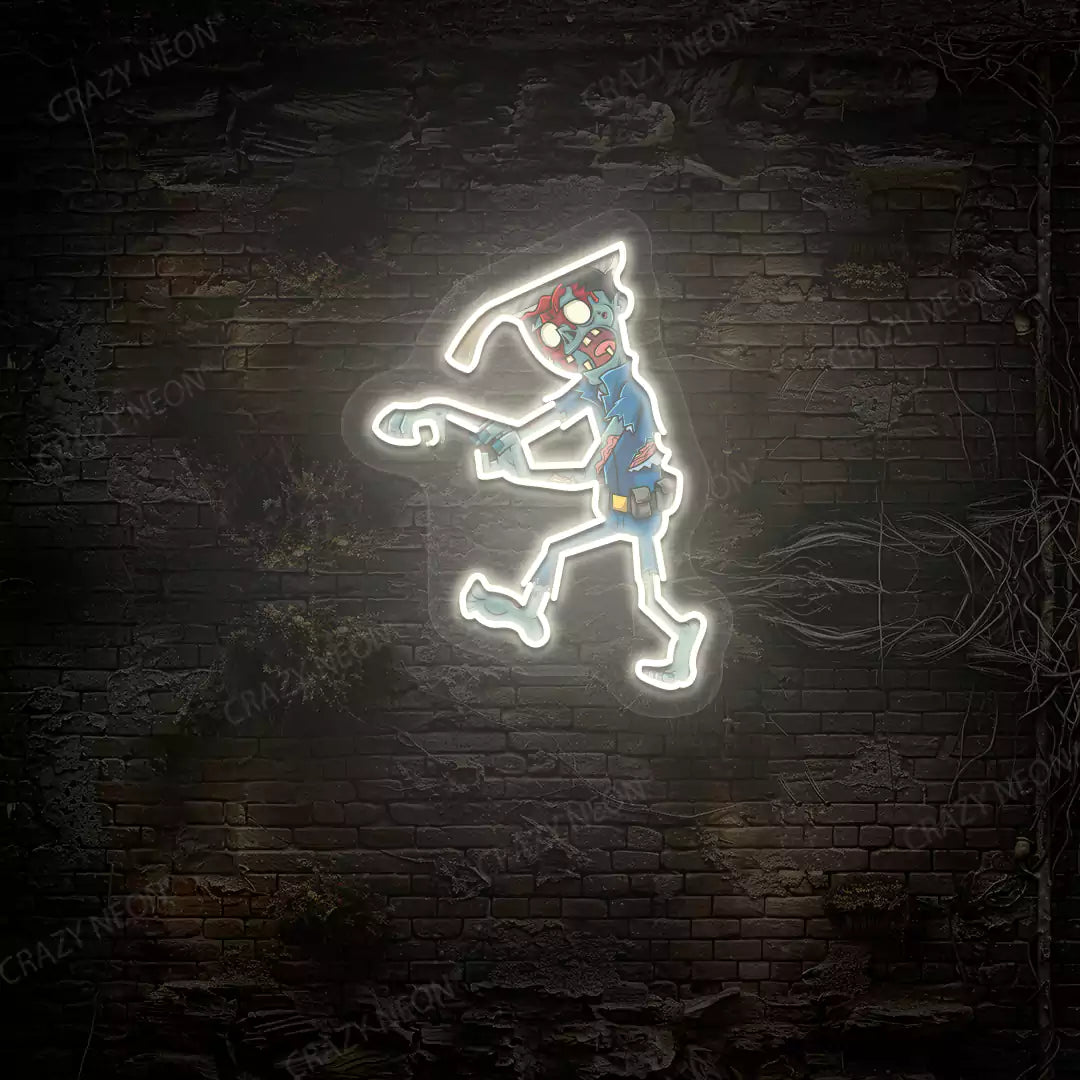 Zombie Walker Neon Artwork | Warmwhite