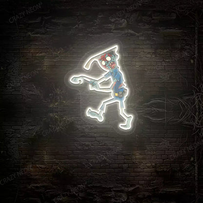 Zombie Walker Neon Artwork | Warmwhite