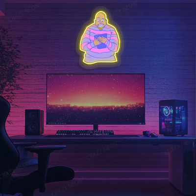 Scroll Mode On Neon Artwork | Yellow