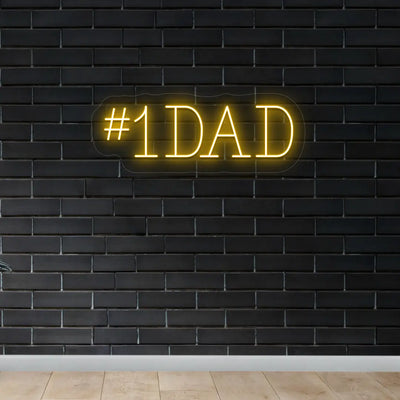#1 DAD LED Neon Sign | Orange