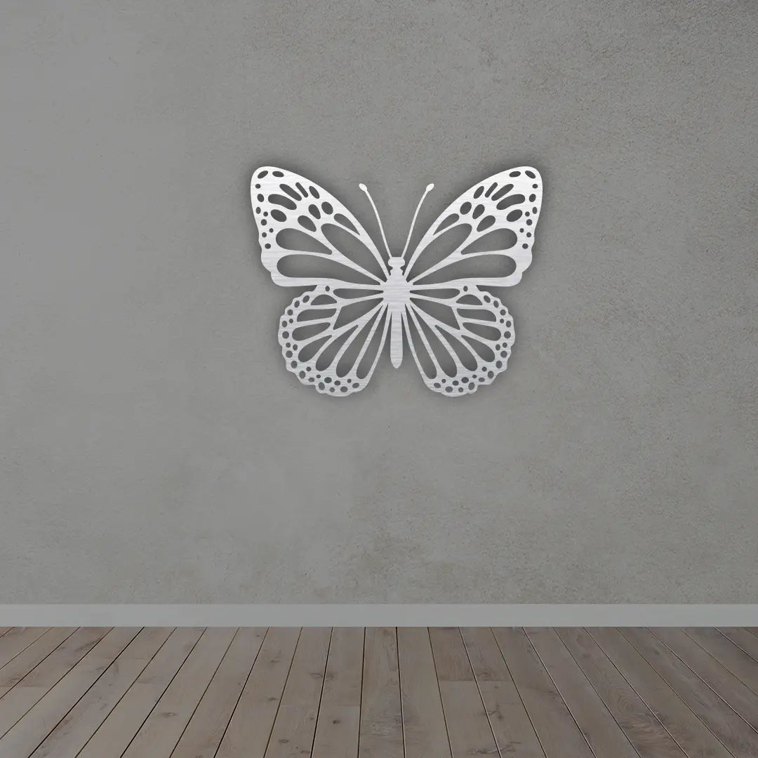Butterfly Metal Wall Art in Silver Finish