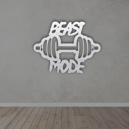Beast Mode Metal wall art in silver colour