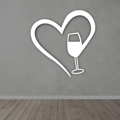 Wine Heart Metal Sign