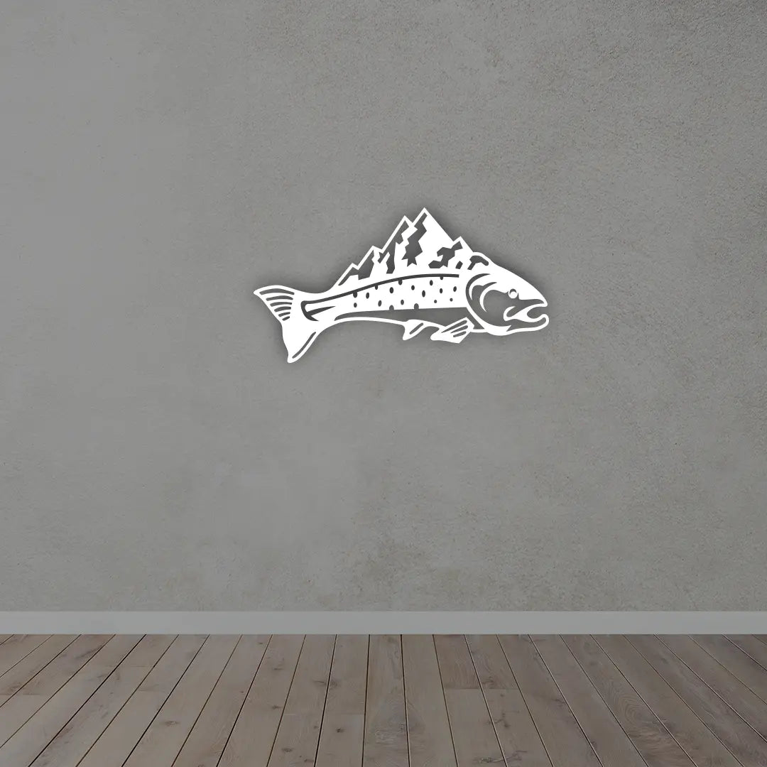 Fish Metal Wall Art in White color