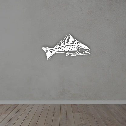 Fish Metal Wall Art in White color