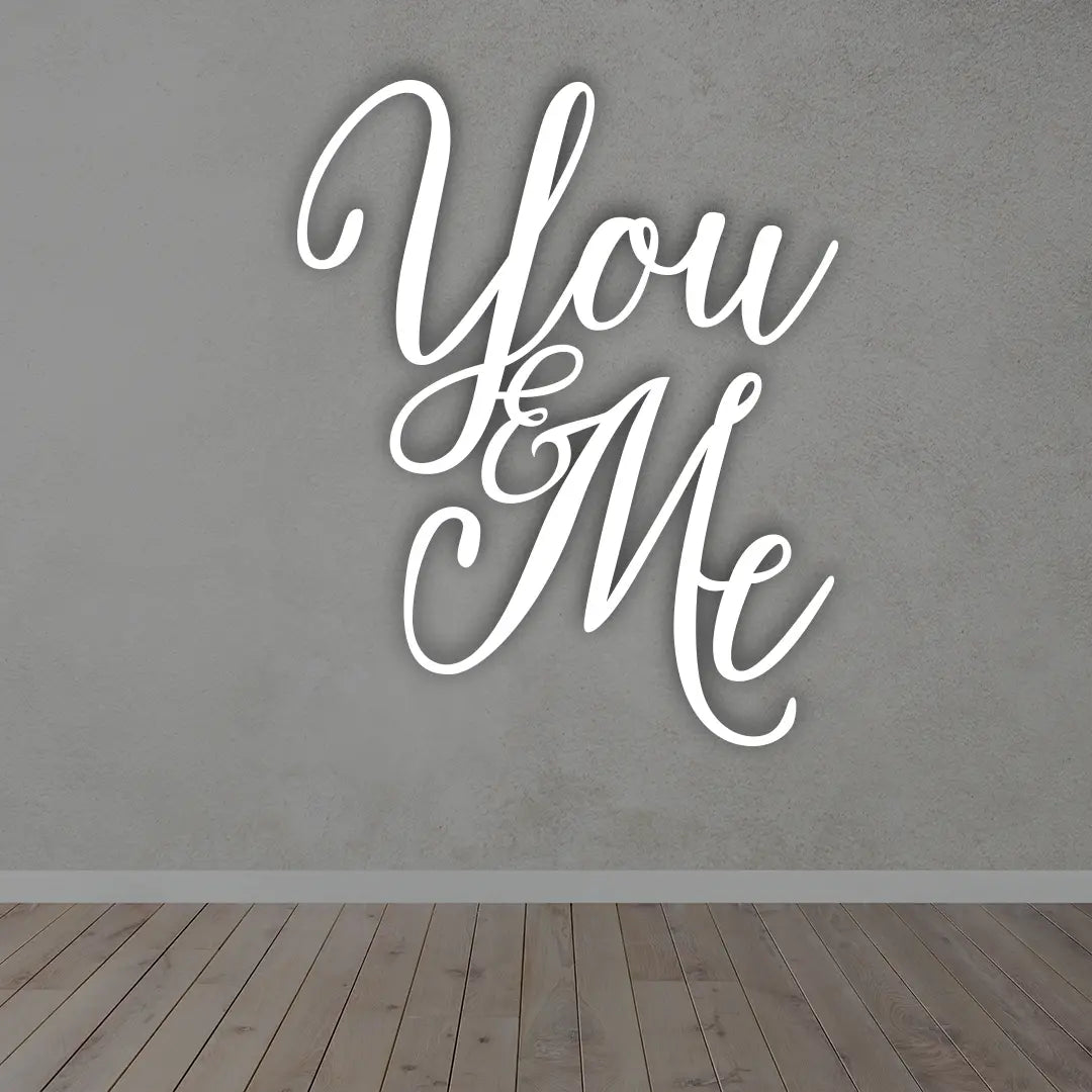 You & Me Metal Wall Art in white colour 