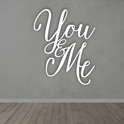 You & Me Metal Wall Art in white colour 