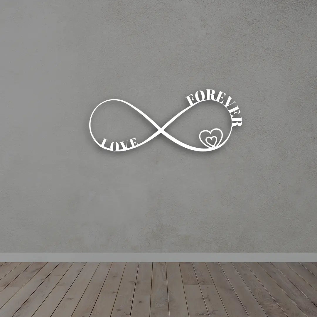Infinity Heart Metal Wall art in white colour