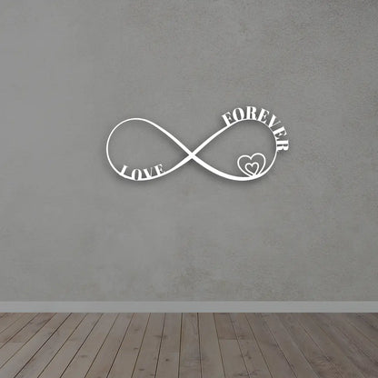 Infinity Heart Metal Wall art in white colour