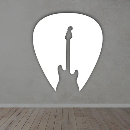 Guitar Metal Wall Art in White colour