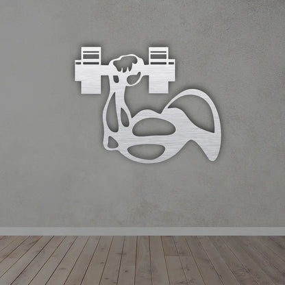 Muscle Metal wall art in silver colour