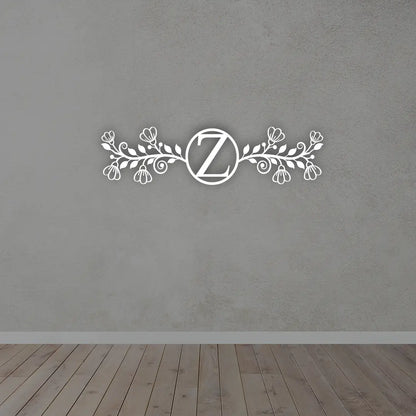 Personalized Metal Frame Monogram in white colour mounted on wall 