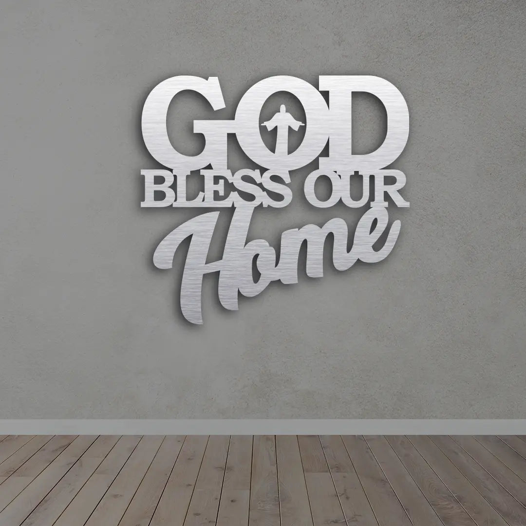 God Bless Our Home Metal Sign