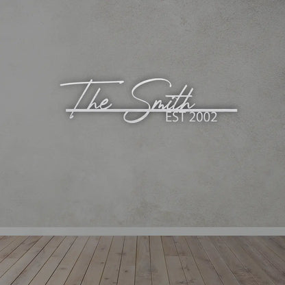 Metal Name Plate in Silver colour mounted on wall