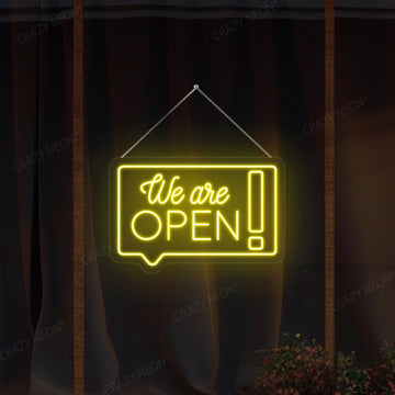 We Are Open chat box Sign | Yellow