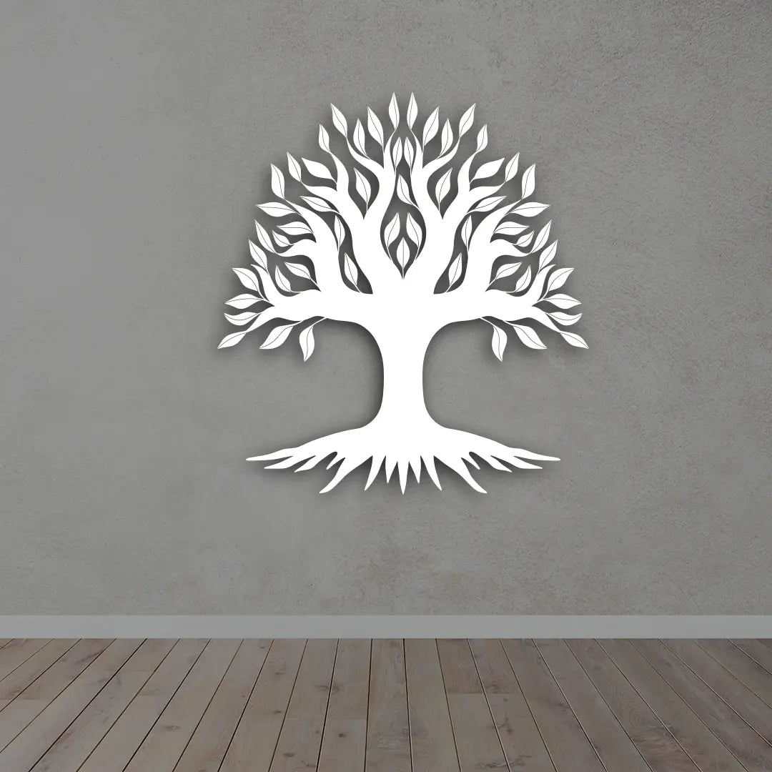 Tree of Life Metal Wall Art in White Colour