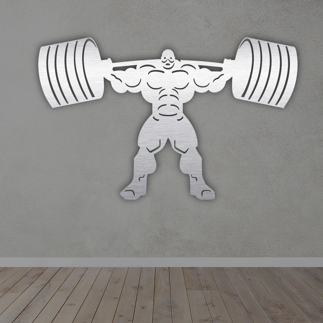 Body Builder Metal wall art in silver colour