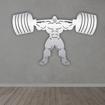 Body Builder Metal wall art in silver colour