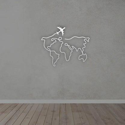 World Maps Metal wall art in silver colour