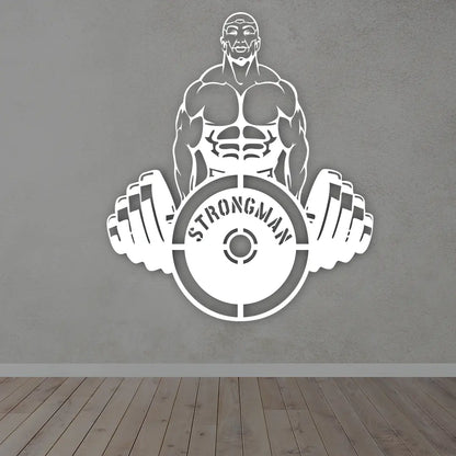 Strong Man Metal Wall Art in white color