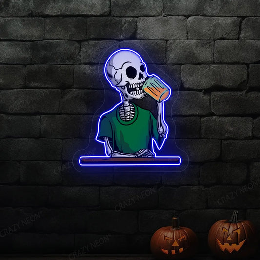 Skeleton Neon Sign |  Blue