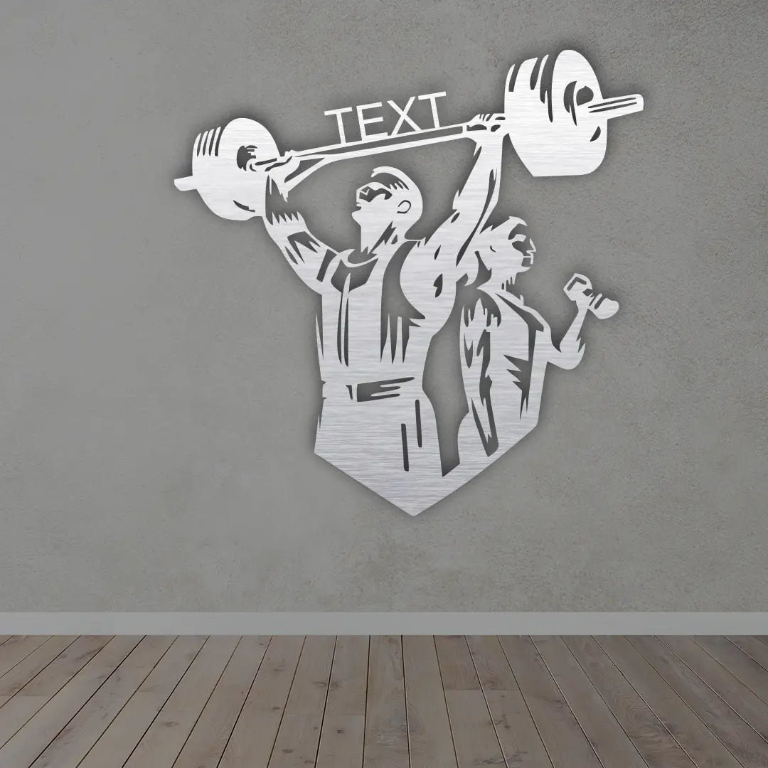 Custom Metal Gym Sign in Silver colour Mounted on wall 