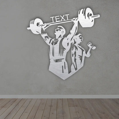 Custom Metal Gym Sign in Silver colour Mounted on wall 