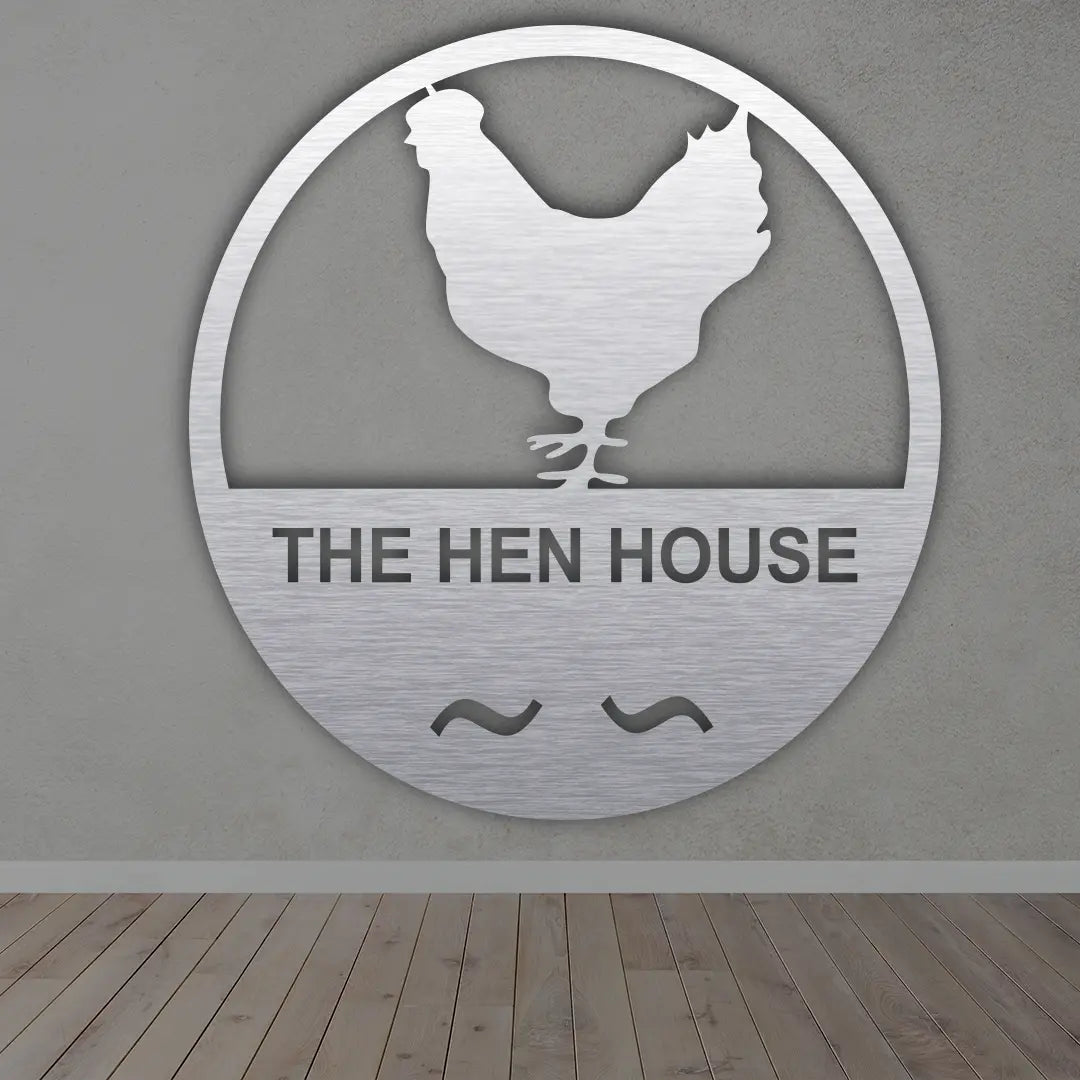 Chicken Metal Wall Art in silver colour