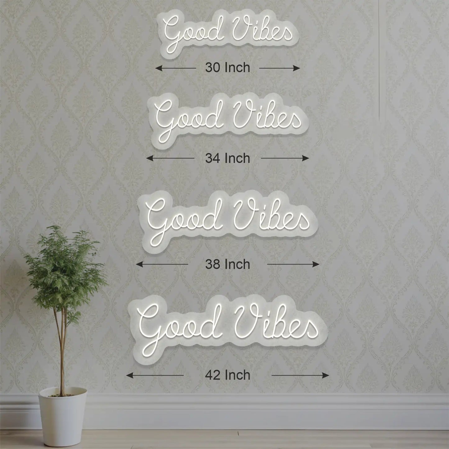 Good Vibes Neon Sign size option