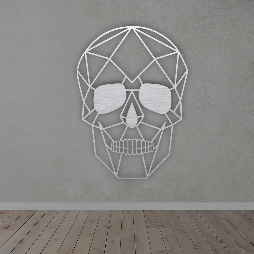 Skull Metal Wall Art in silver colour