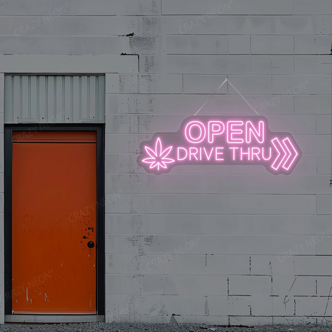 Open Drive Thru Sign | Pink