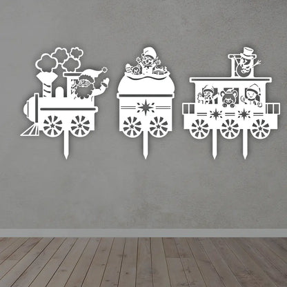 Santa Train Metal Wall Art Sign