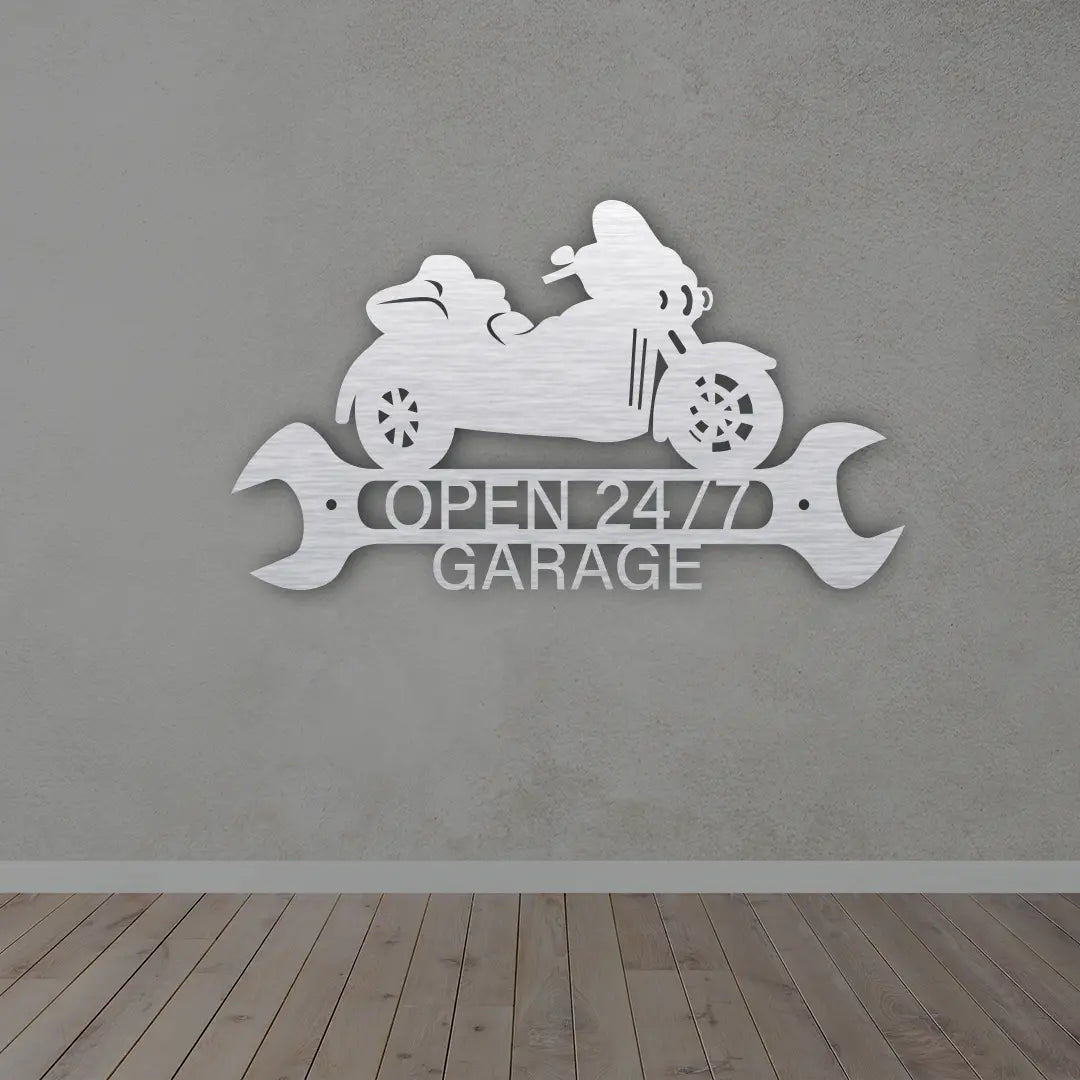 Open Garage Metal Wall Sign