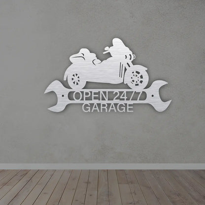 Open Garage Metal Wall Sign