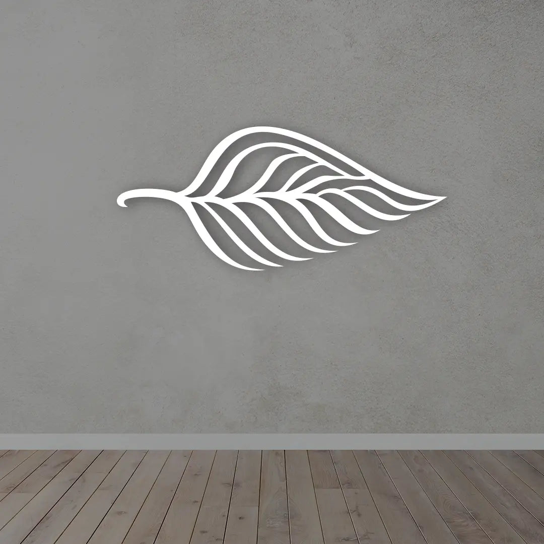 Metal leaf wall Art in white colour