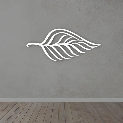Metal leaf wall Art in white colour