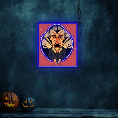 Dracula Halloween Neon Artwork | Blue