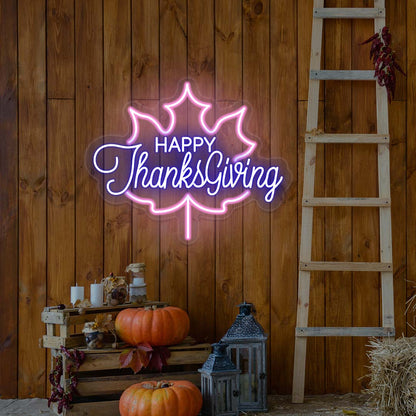 Happy Thanksgiving - Multicolor Neon Sign | CNUS021753