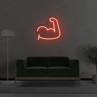 Muscular Hand Neon Sign | Dark Orange