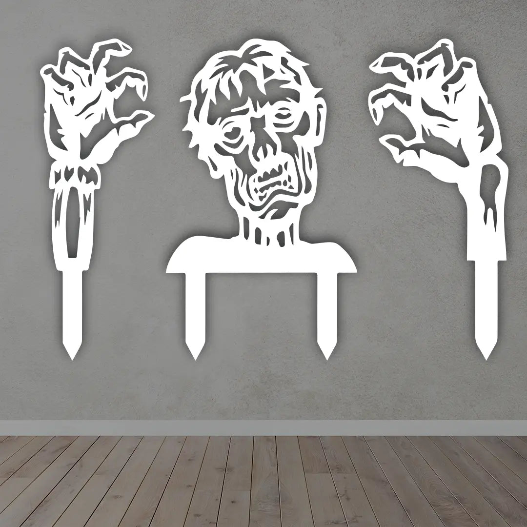 Zombie Metal Wall Art in White Color