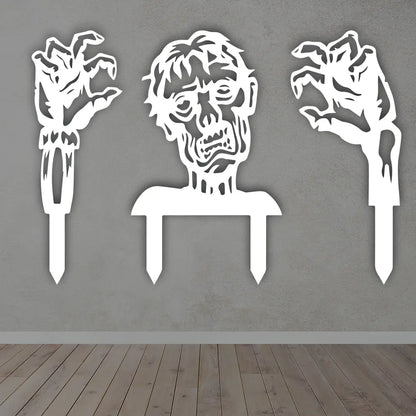 Zombie Metal Wall Art in White Color