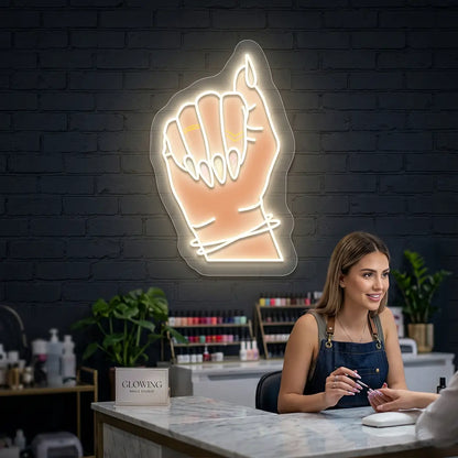 Nailed It Neon Artwork in white color
